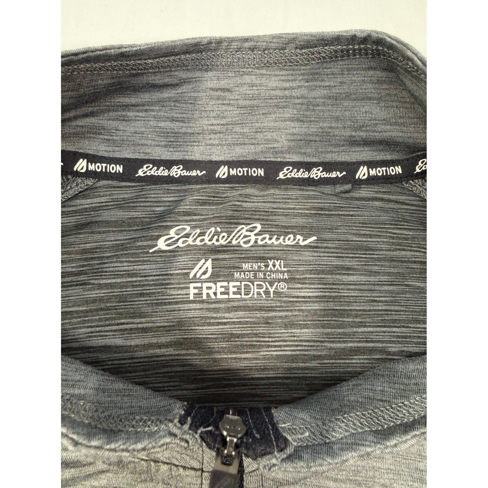 Eddie Bauer Motion FreeDry Mens XXL Gray Heathered Quarter Zip Pullover 1635693 - Picture 3 of 8